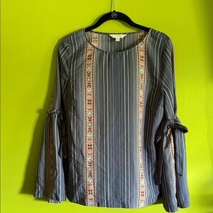 LC Lauren Conrad Striped Blouse - Blue and Pink